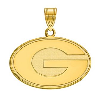 LogoArt Georgia Bulldogs Sterling Silver 14K Gold Plated Medium Pendant