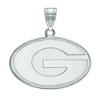 LogoArt Georgia Bulldogs 10K White Gold Medium Pendant