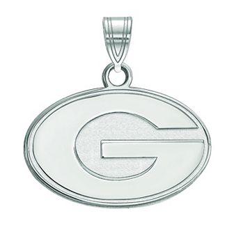 LogoArt Georgia Bulldogs 10K White Gold Small Pendant