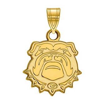 LogoArt Georgia Bulldogs Sterling Silver 14K Gold Plated Small Pendant