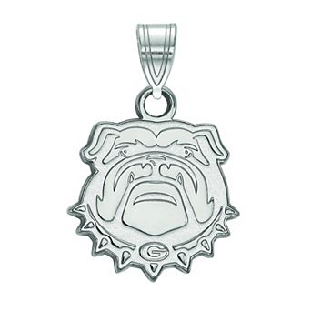 LogoArt Georgia Bulldogs 10K White Gold Small Pendant