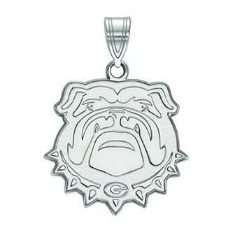 LogoArt Georgia Bulldogs 10K White Gold Large Pendant
