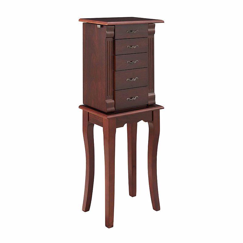 Linon 5-Drawer Jewelry Armoire, Womens, Brown