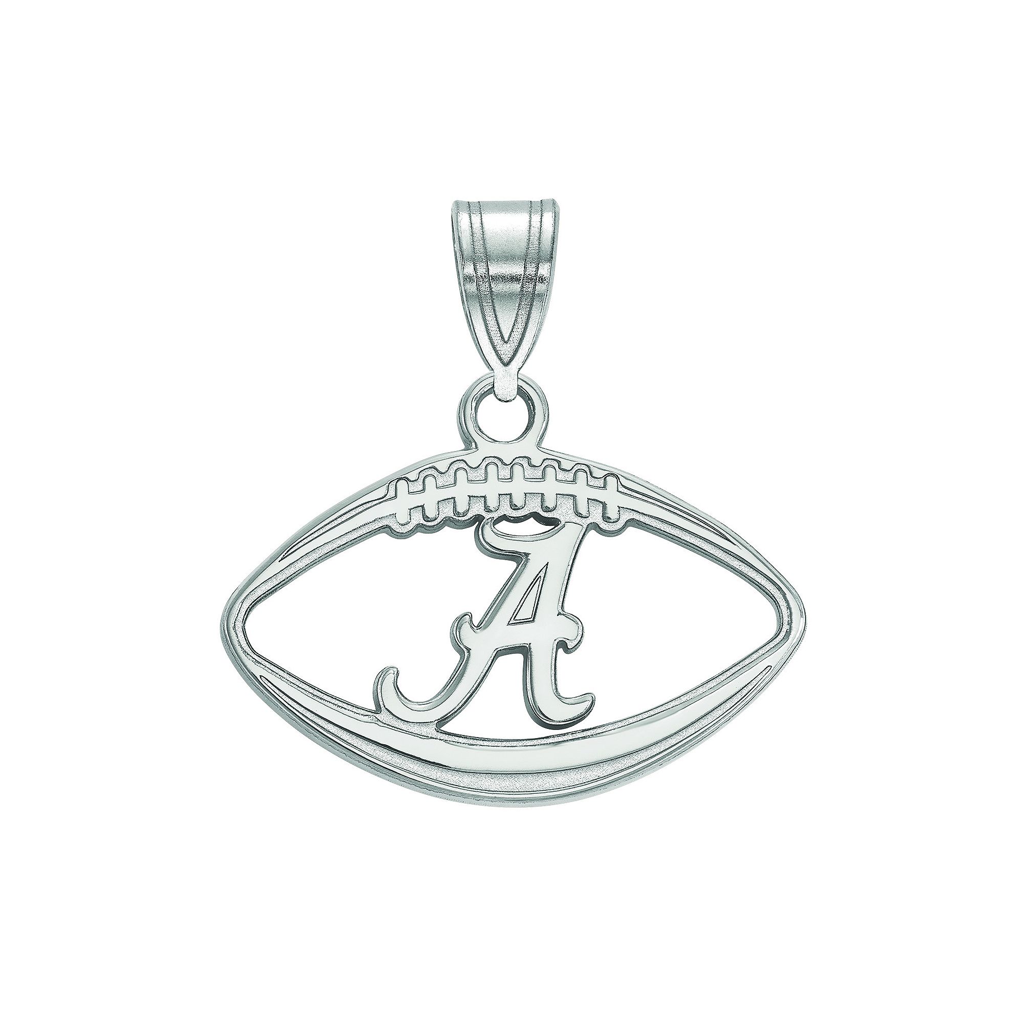 LogoArt Sterling Silver Alabama Crimson Tide Football Pendant, Womens, Siz