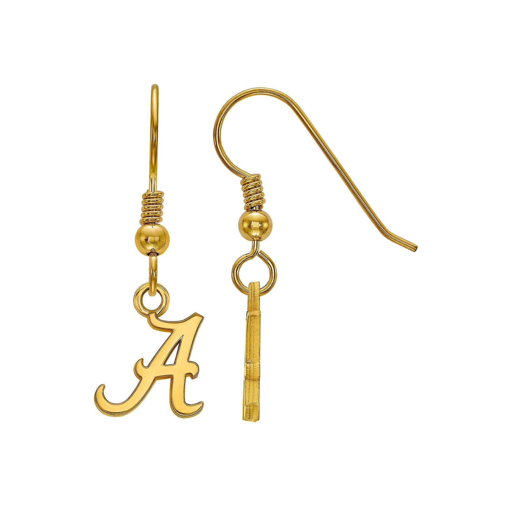 LogoArt 14k Gold over Silver Alabama Crimson Tide Drop Earrings, Womens, S
