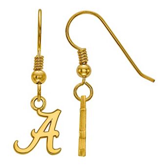 LogoArt 14k Gold over Silver Alabama Crimson Tide Drop Earrings