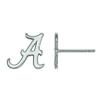 LogoArt 10k White Gold Alabama Crimson Tide Post Earrings