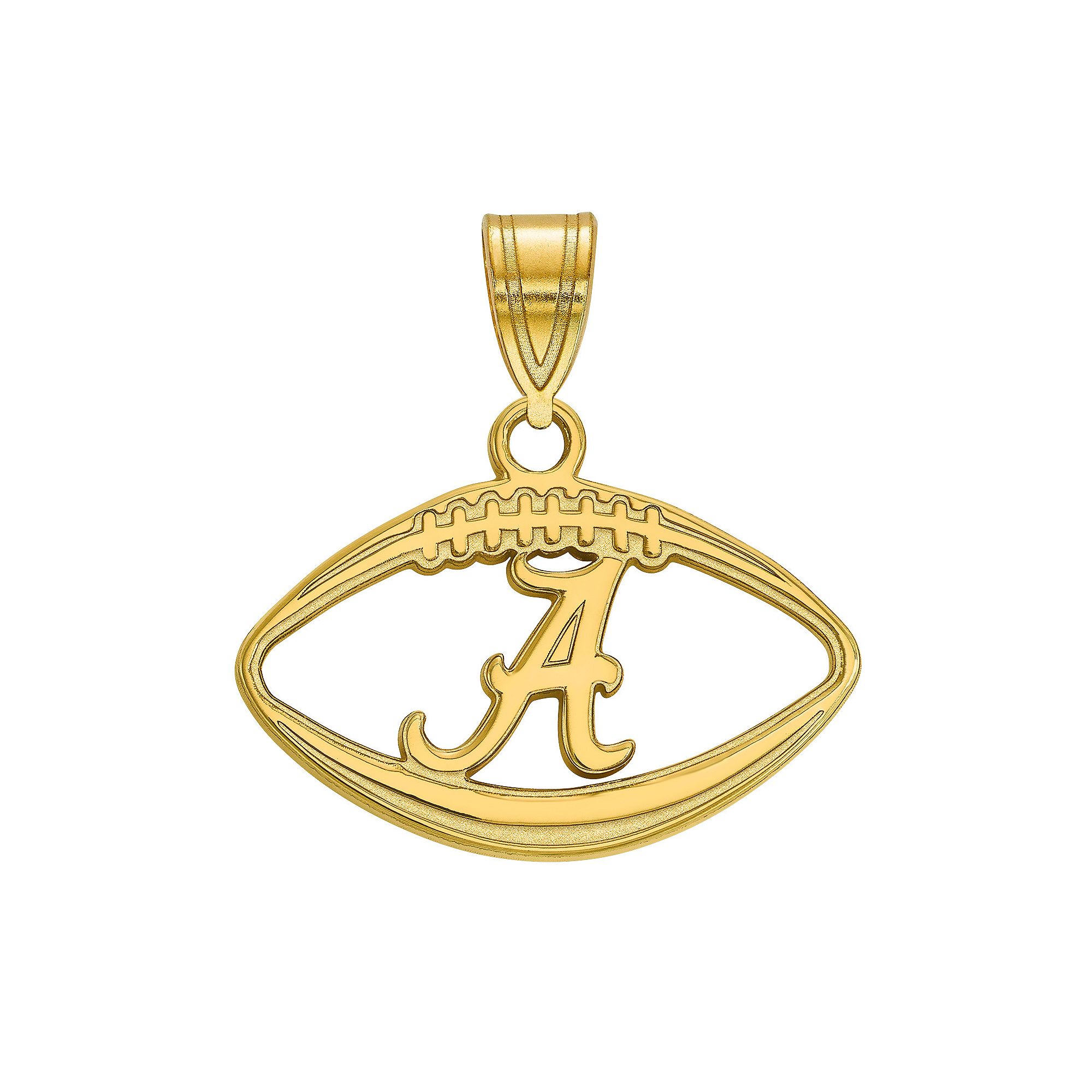 LogoArt 14k Gold over Silver Alabama Crimson Tide Football Pendant, Womens