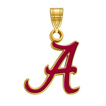 LogoArt 14k Gold over Silver Alabama Crimson Tide Enamel Pendant