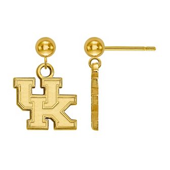 LogoArt 14k Gold over Silver Kentucky Wildcats Drop Earrings