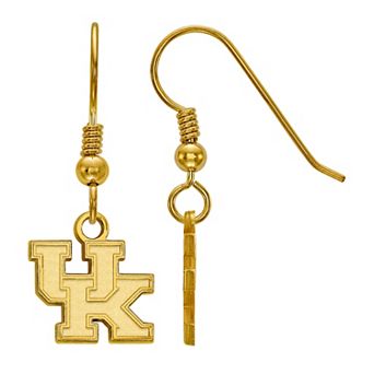 LogoArt 14k Gold over Silver Kentucky Wildcats Drop Earrings