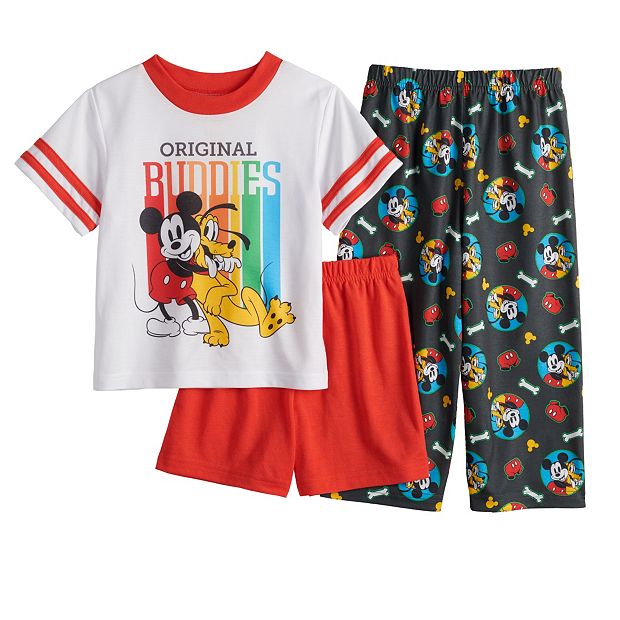 Disney s Mickey Mouse Pluto Toddler Boy 3 Piece Pajama Set