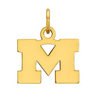 LogoArt 14K Gold Michigan Wolverines Small Pendant with Necklace