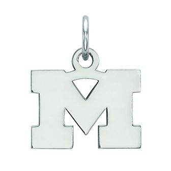 LogoArt 10K White Gold Michigan Wolverines Pendant