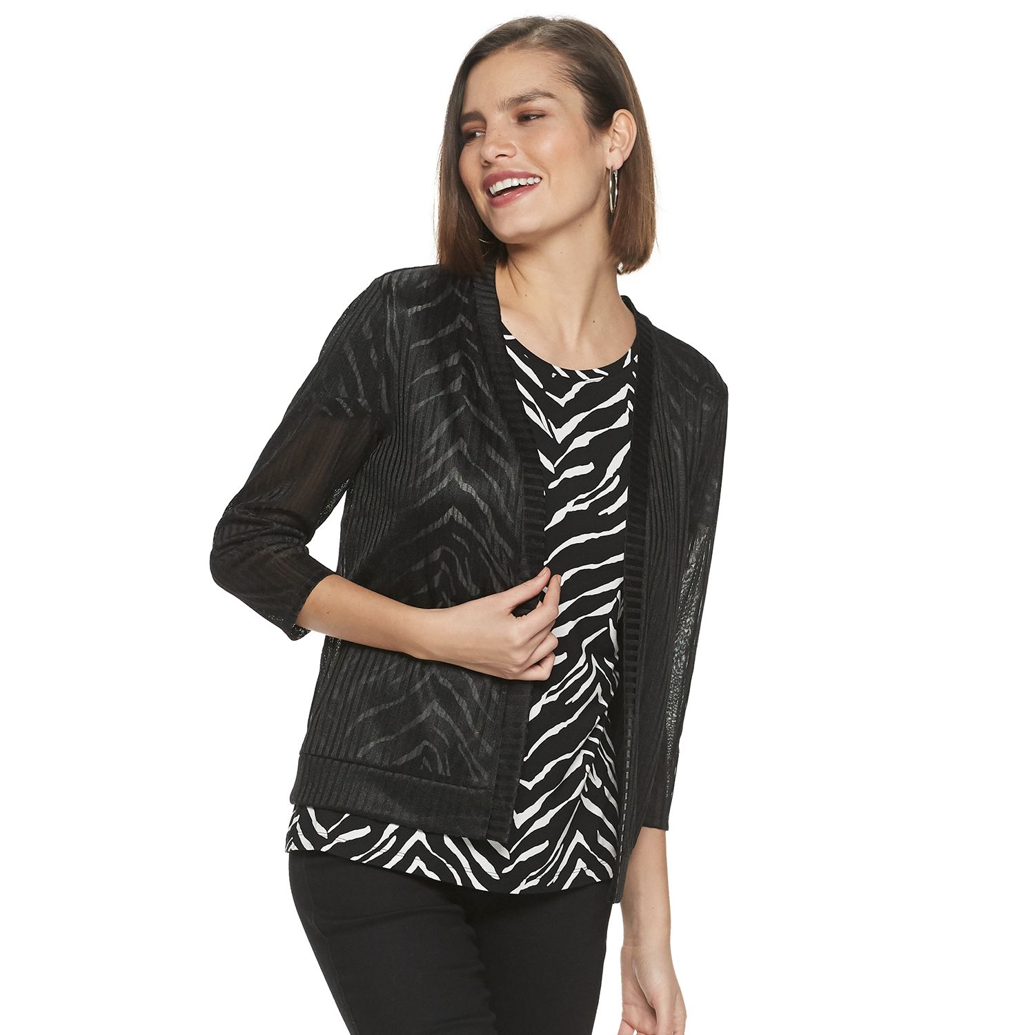 apt 9 black cardigan