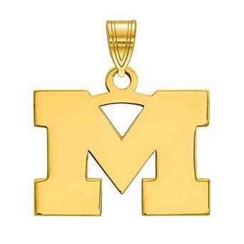 LogoArt 14K Gold Plated Michigan Wolverines Small Pendant
