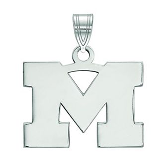 LogoArt 10K White Gold Michigan Wolverines Small Pendant