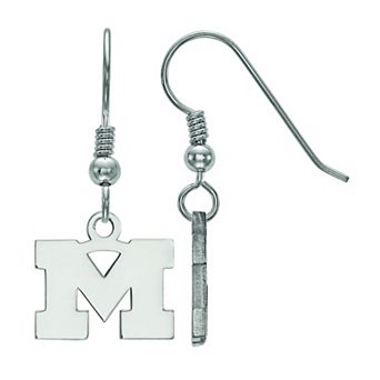 LogoArt Sterling Silver Michigan Wolverines Extra Small Dangle Earrings