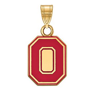 LogoArt 14K Gold Plated Ohio State Enamel Pendant