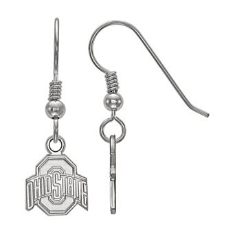 LogoArt Sterling Silver Ohio State Fishhook Dangle Earrings