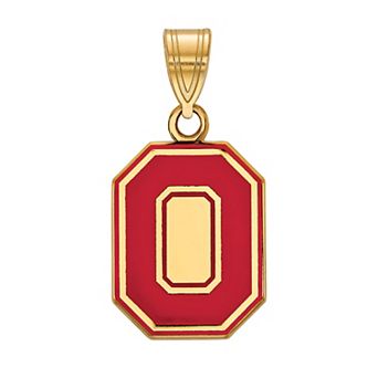 LogoArt 14K Gold-Plated Ohio State Enamel Pendant