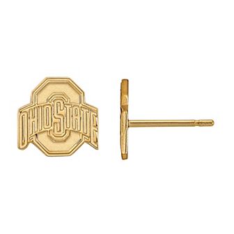 LogoArt 14K Gold Plated Ohio State Small Stud Earrings