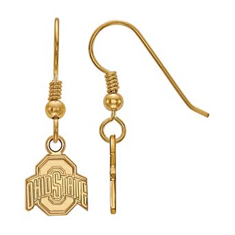 LogoArt 14K Gold Plated Ohio State Dangle Earrings