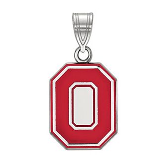 LogoArt Sterling Silver Ohio State Enamel Pendant