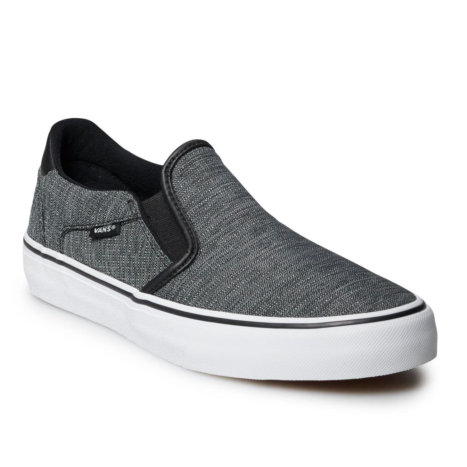 kohls black vans slip ons