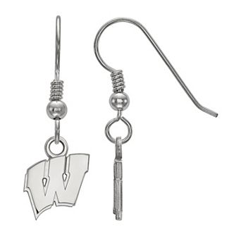 LogoArt Sterling Silver Wisconsin Badgers Dangle Earrings