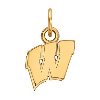 LogoArt 14k Gold over Sterling Silver Wisconsin Badgers Pendant