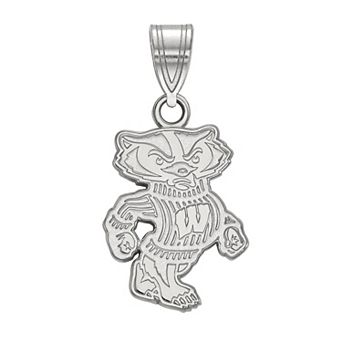 LogoArt Sterling Silver Wisconsin Badgers Bucky Badger Pendant