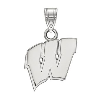LogoArt 14k White Gold Wisconsin Badgers Pendant