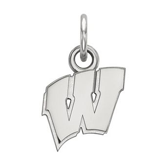 LogoArt 14k White Gold Wisconsin Badgers Pendant