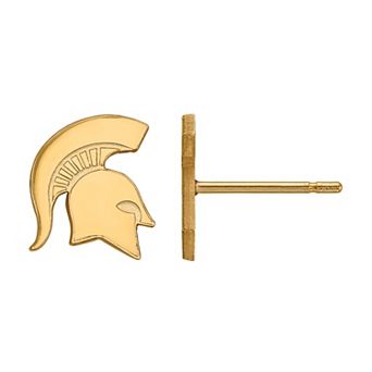 LogoArt 14k Gold Michigan State Spartans Post Earrings