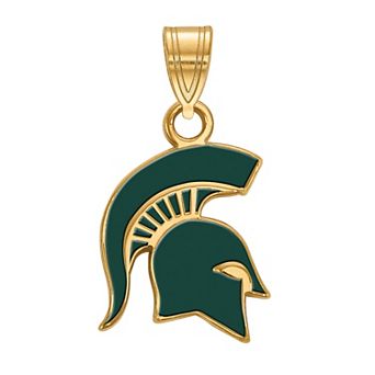 LogoArt 14K Gold Over Silver Michigan State Spartans Small Enamel Pendant