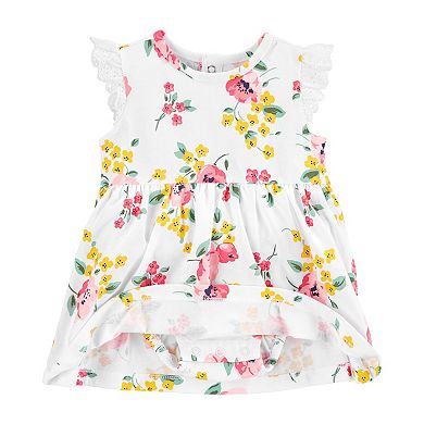 Baby Girl Carter's 2-Piece Floral Bodysuit Dress & Cardigan Set