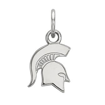 LogoArt 10K White Gold Michigan State Spartans Extra Small Pendant