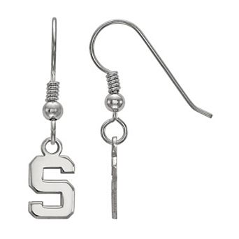 LogoArt Michigan State Spartans Sterling Silver Extra Small Dangle Earrings