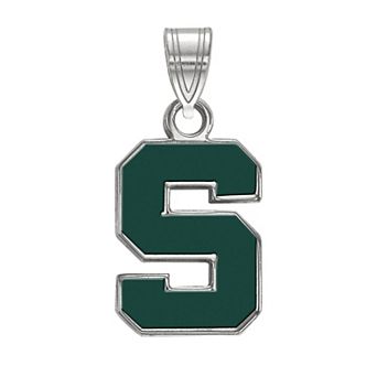LogoArt Michigan State Spartans Sterling Silver Small Enamel Pendant