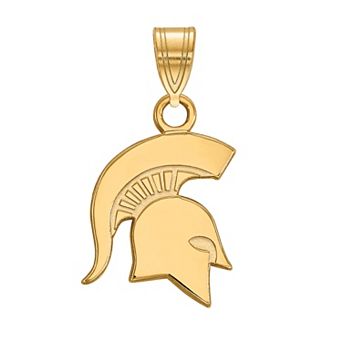 LogoArt 14K Gold Over Silver Michigan State Spartans Small Pendant