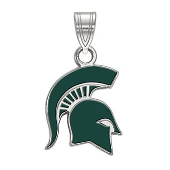 LogoArt Michigan State Spartans Sterling Silver Small Enamel Pendant