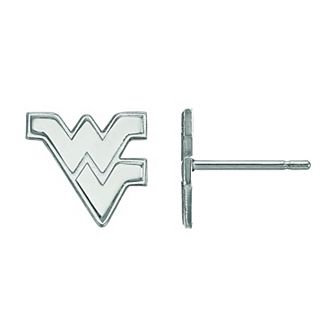 LogoArt 14K White Gold West Virginia Mountaineers Extra Small Post Earrings