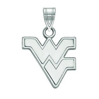 LogoArt 14K White Gold West Virginia Mountaineers Small Pendant