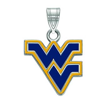 LogoArt Sterling Silver West Virginia Mountaineers Small Enamel Pendant