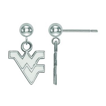 LogoArt Sterling Silver West Virginia Mountaineers Dangle Ball Earrings