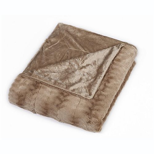 Sleep Soft MicroMink Embossed Faux Fur Throw Blanket