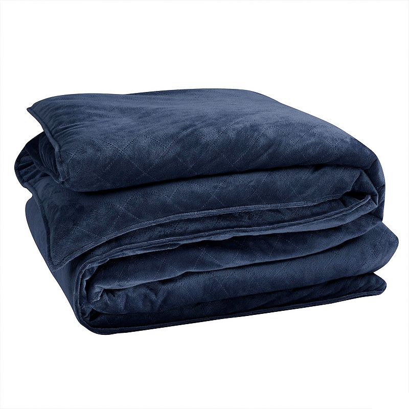 77491714 Sleep Soft Weighted Blanket & Removable Cover, Blu sku 77491714