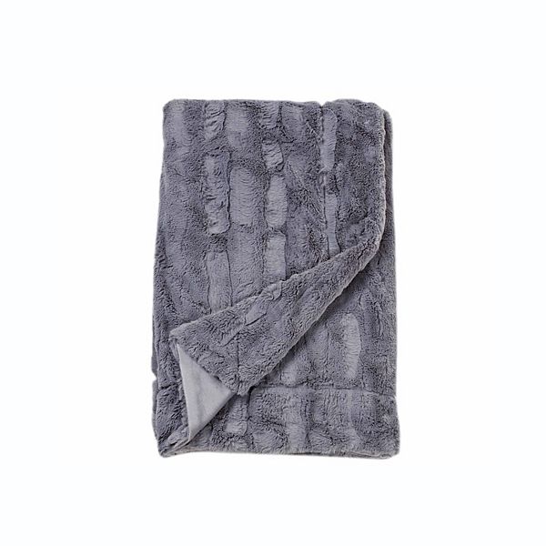 Sleep Soft Luxe Embossed Faux Fur Throw