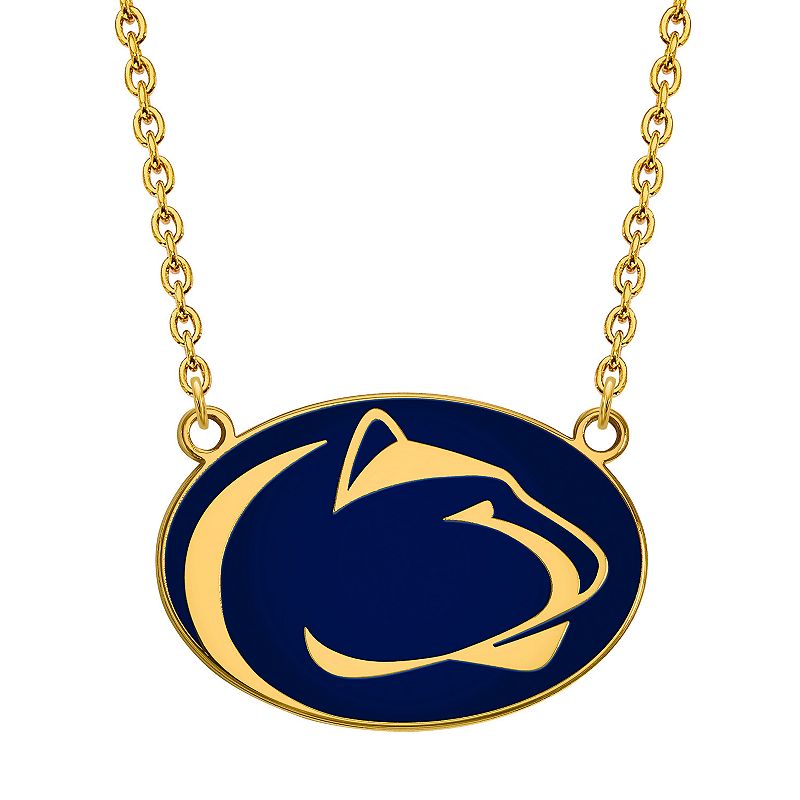 LogoArt 14K Gold Over Silver Penn State Nittany Lions Large Enamel Pendant,